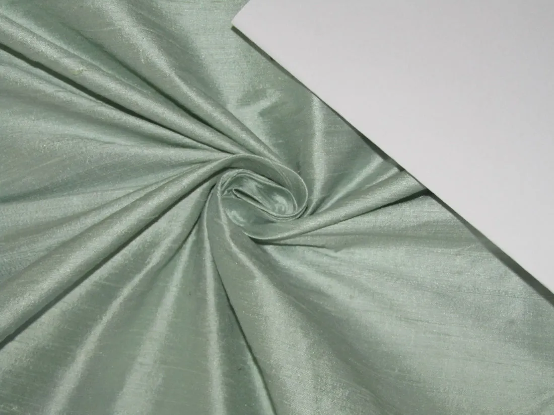 100% silk dupion pastel dusty green color 54&quot; w slubs MM76[6]