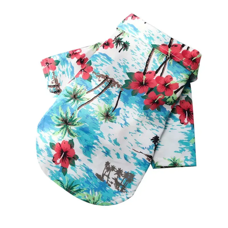 Aloha Paws Hawaiian Beach Shirt For Small Pet