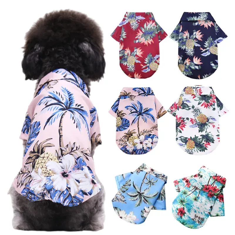 Aloha Paws Hawaiian Beach Shirt For Small Pet