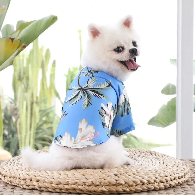 Aloha Paws Hawaiian Beach Shirt For Small Pet