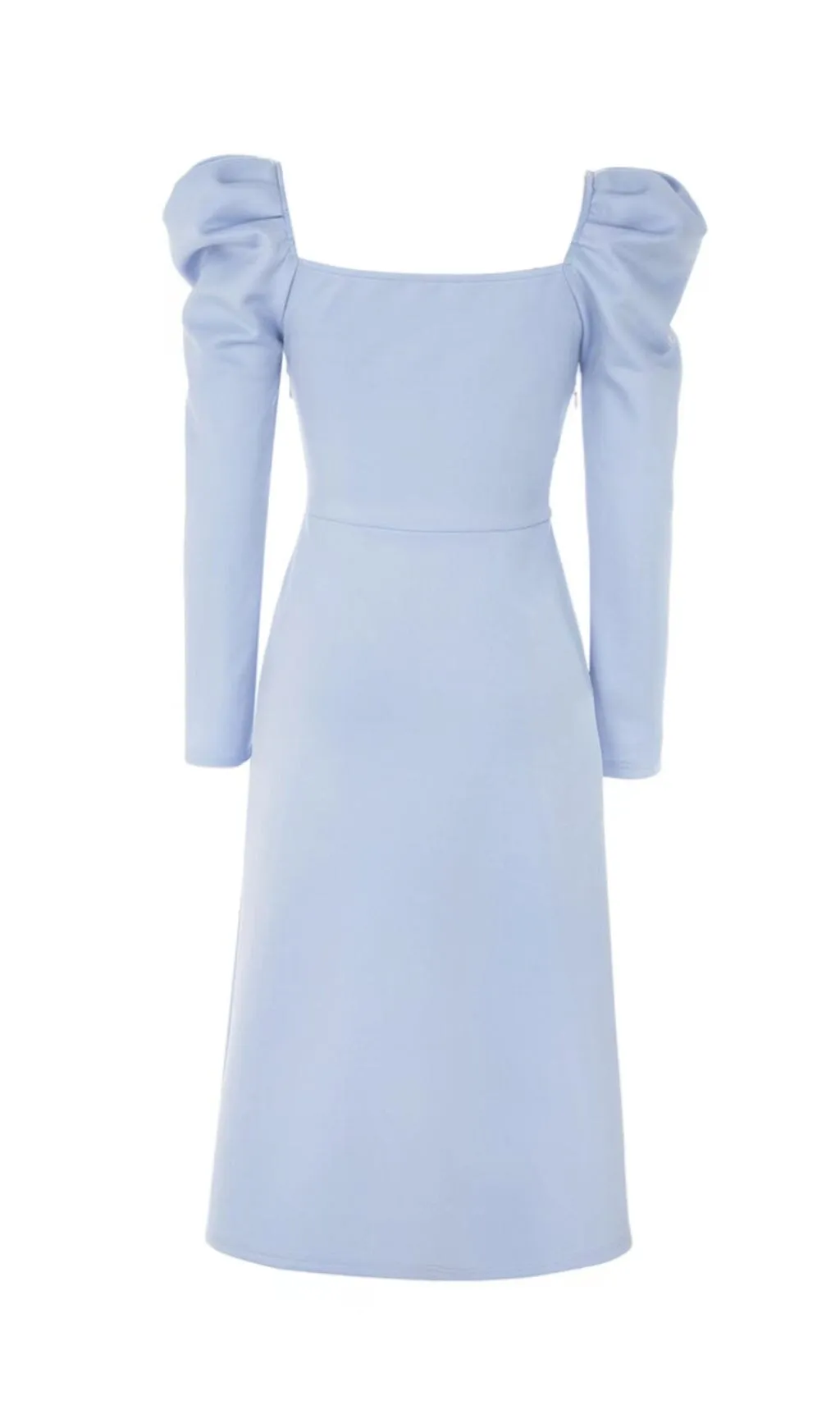 BOWKNOT BUBBLE SLEEVE DRESS IN BABY BLUE