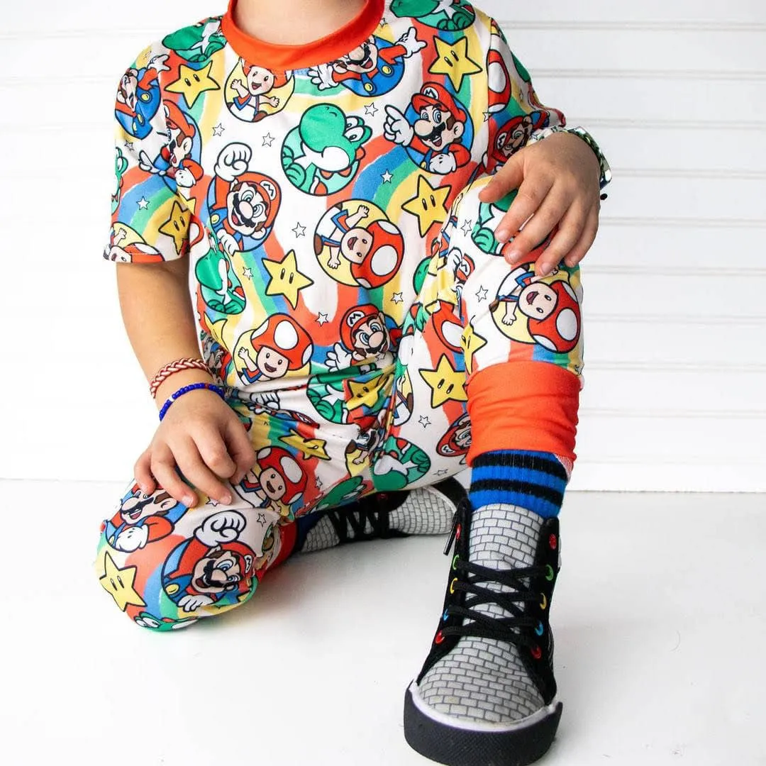 Boys 2-Piece Short Sleeve Pajamas - Mushroom Cart