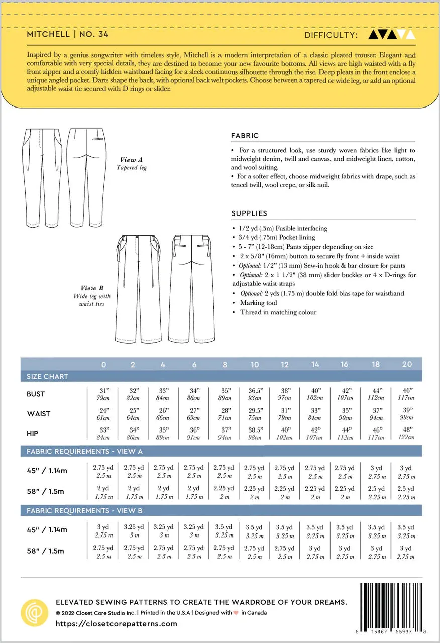 Closet Core - Mitchell Pants - 0-20