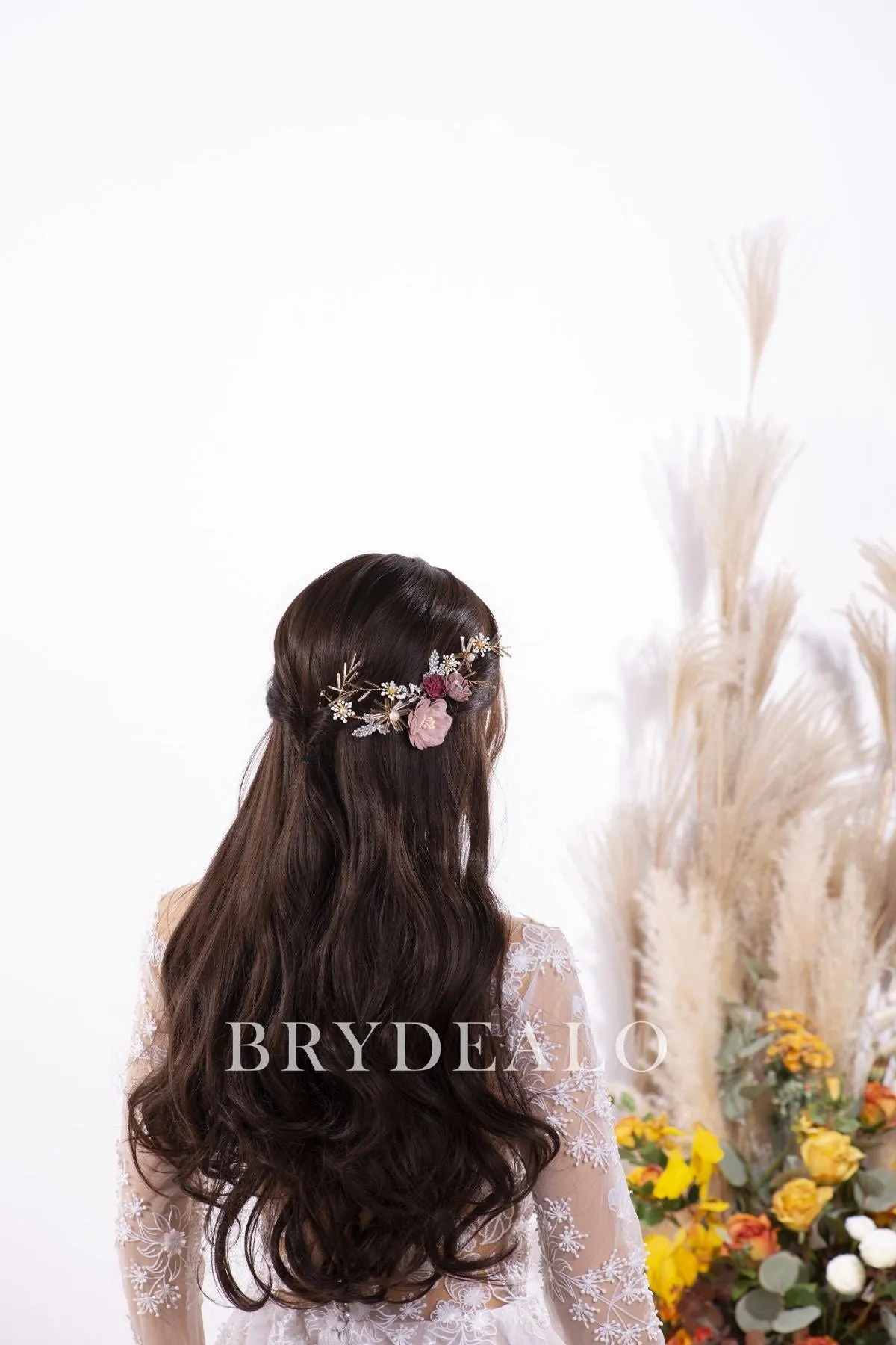 Handmade Retro Flower Bridal Headpiece for Garden Dresses