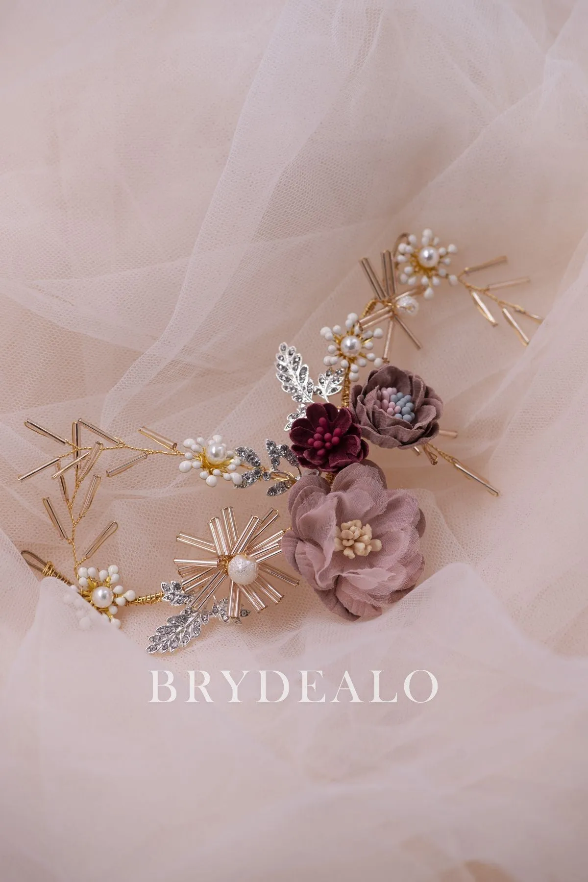 Handmade Retro Flower Bridal Headpiece for Garden Dresses