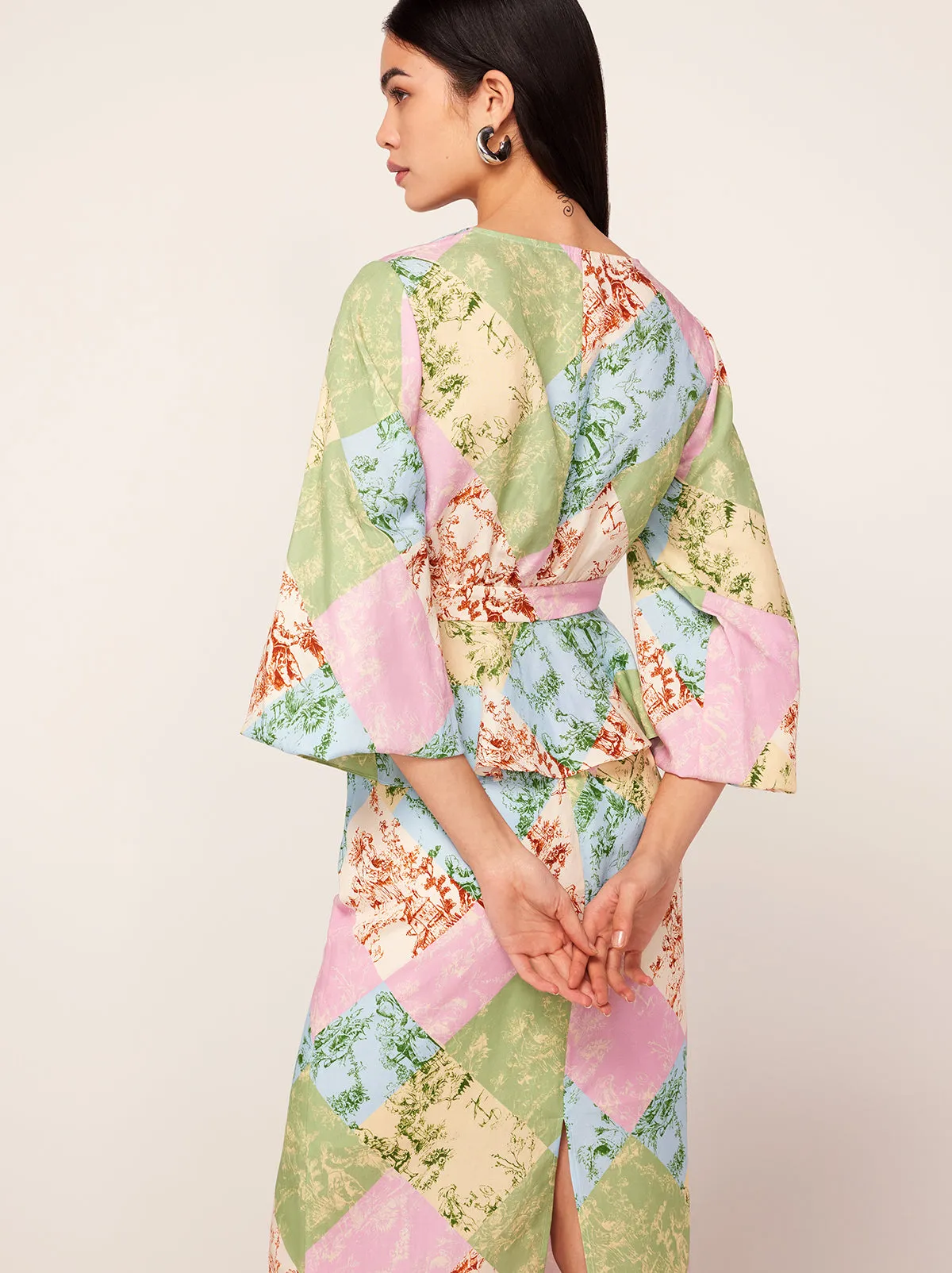 Irene Patched Toile De Jouy Top