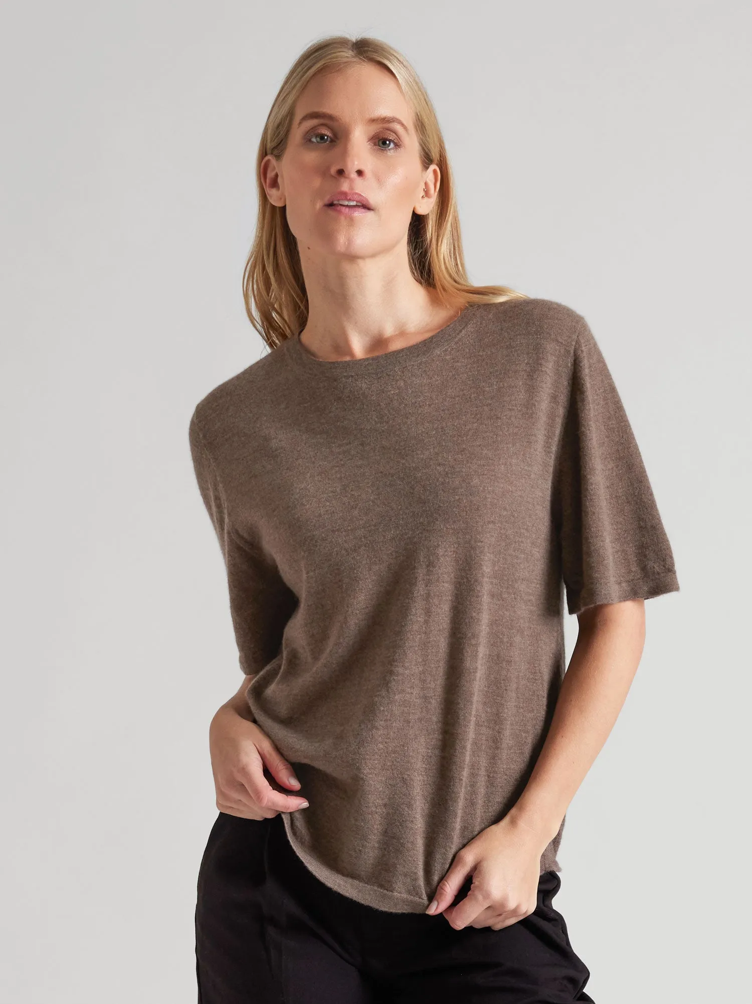 Kashmirtopp "Airy top" - dark toast