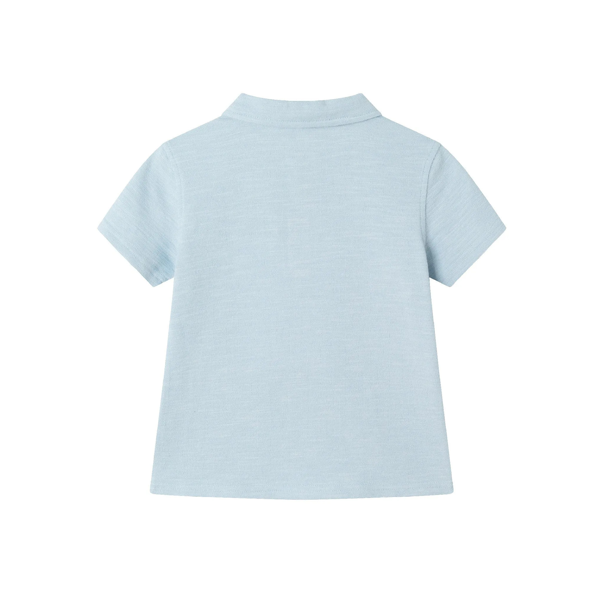 Kids (2-7) Textured Polo and Shorts Set | Light Blue Shark