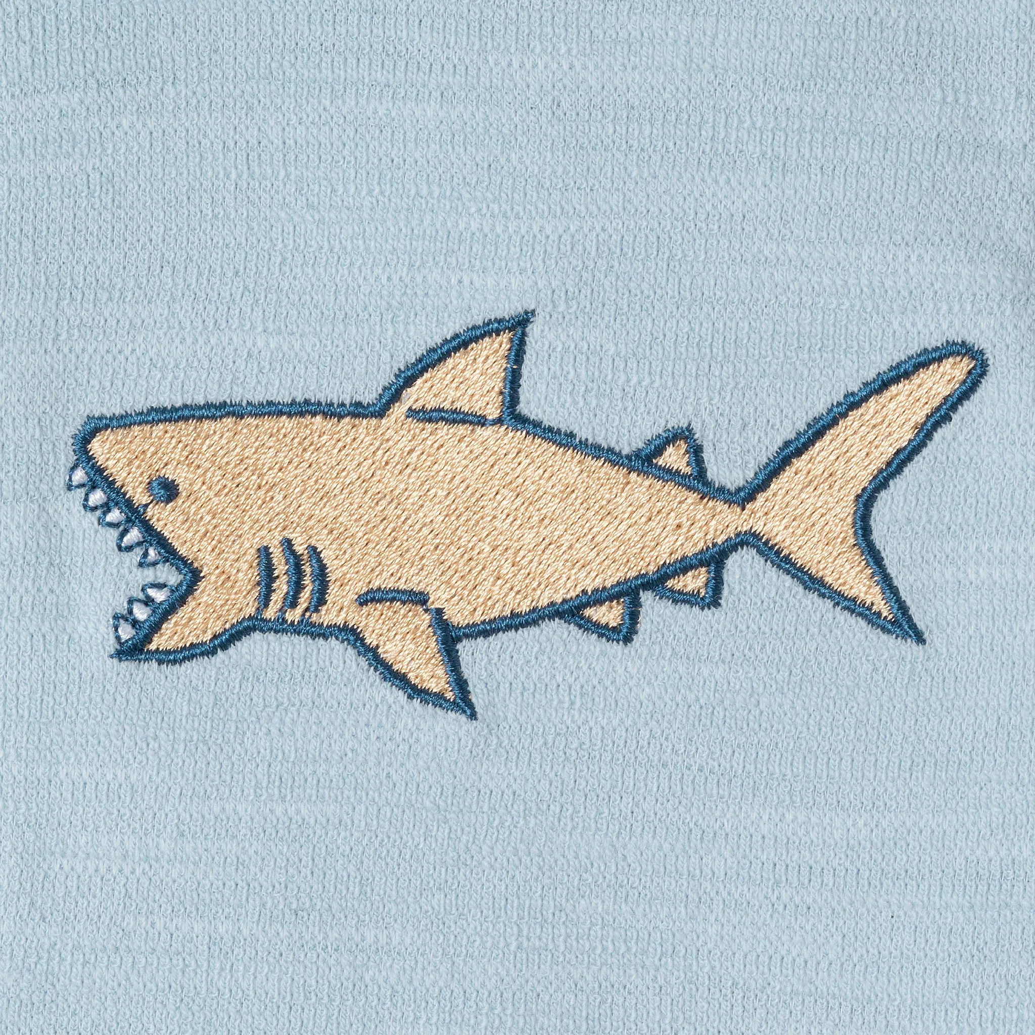 Kids (2-7) Textured Polo and Shorts Set | Light Blue Shark