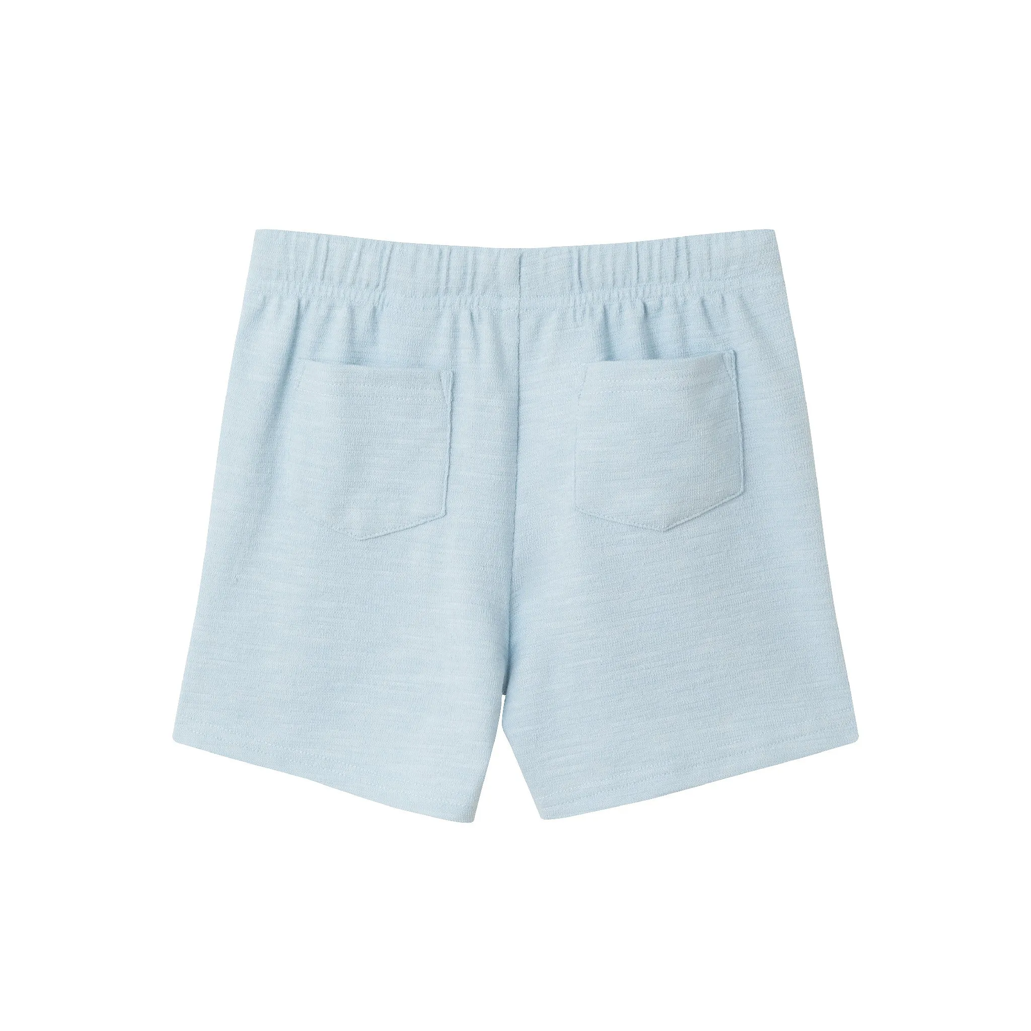 Kids (2-7) Textured Polo and Shorts Set | Light Blue Shark