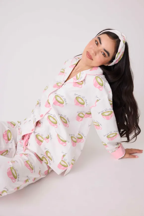 Love 'U' So Matcha Cozy Flannel PJ Set