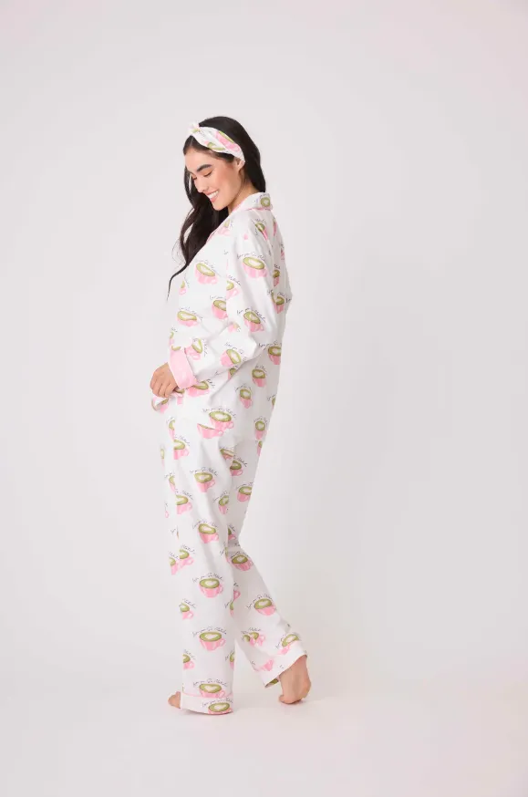 Love 'U' So Matcha Cozy Flannel PJ Set