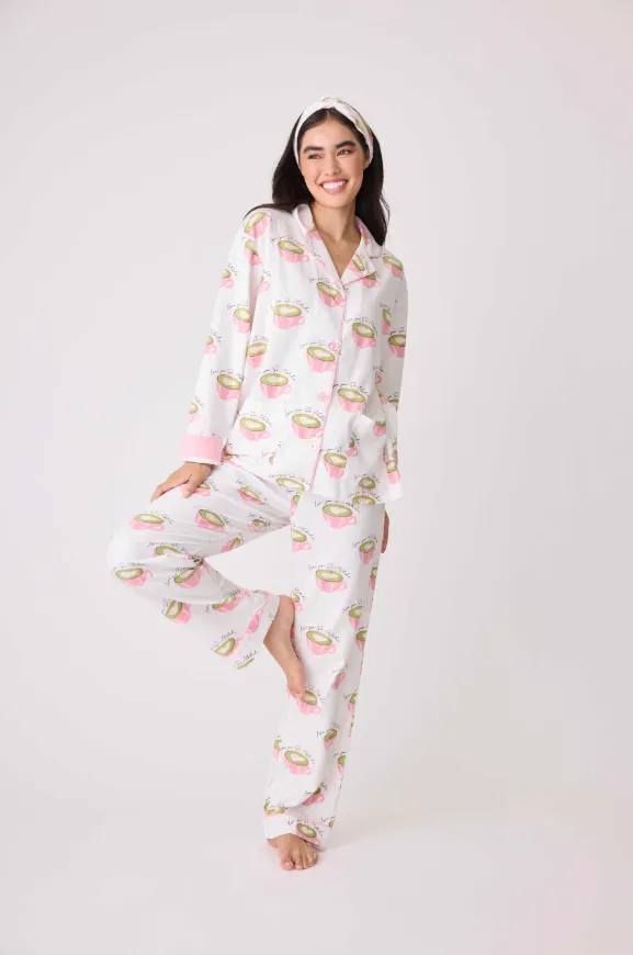 Love 'U' So Matcha Cozy Flannel PJ Set