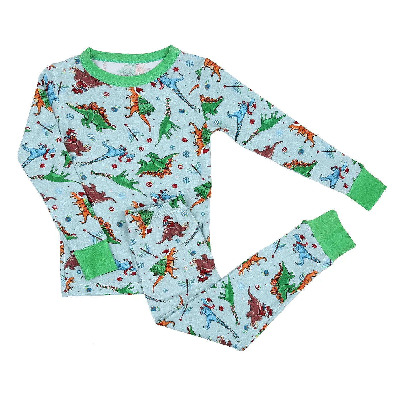 Magnolia Baby Dino Christmas Long Pajamas
