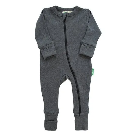 Parade Organic Snuggle Soft Melange '2-Way' Zipper Romper