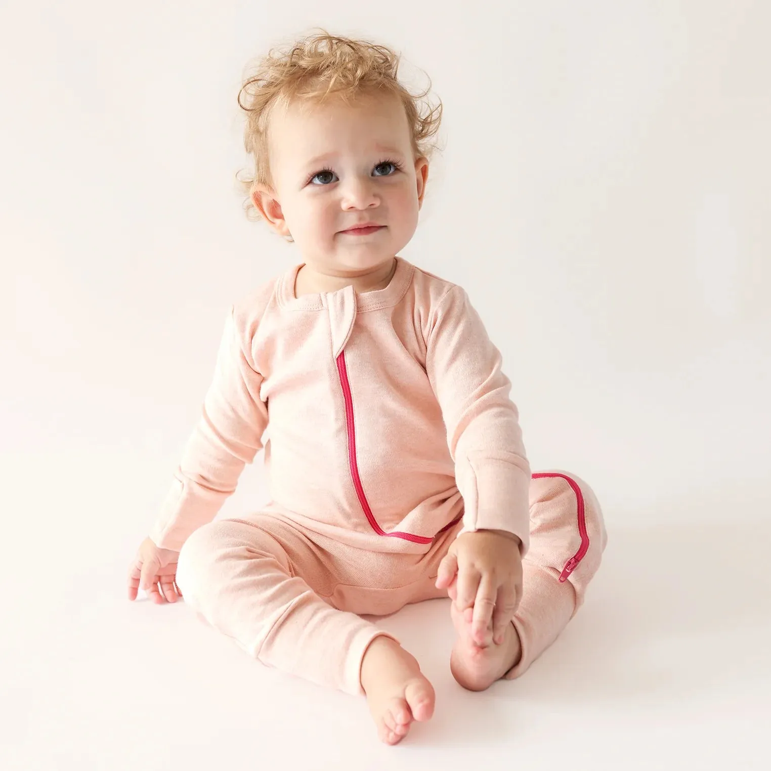 Parade Organic Snuggle Soft Melange '2-Way' Zipper Romper