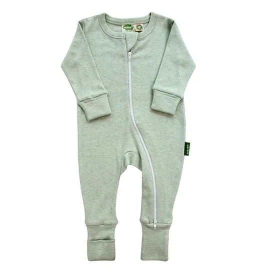 Parade Organic Snuggle Soft Melange '2-Way' Zipper Romper