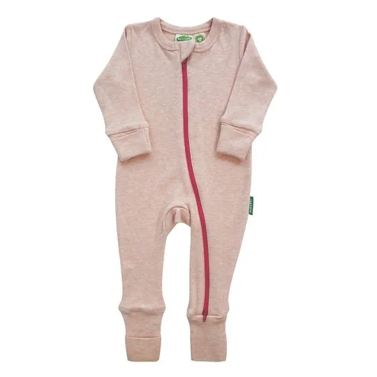 Parade Organic Snuggle Soft Melange '2-Way' Zipper Romper