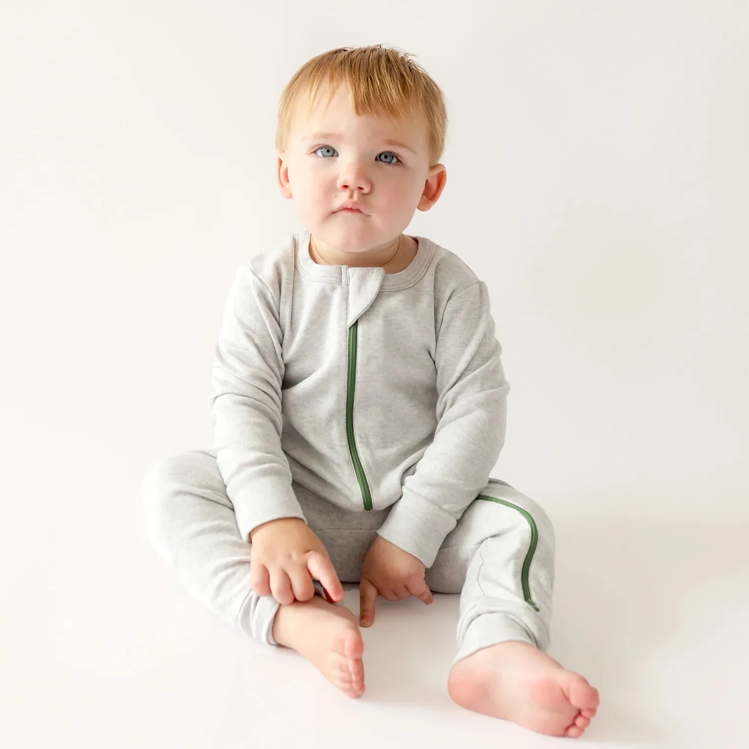 Parade Organic Snuggle Soft Melange '2-Way' Zipper Romper