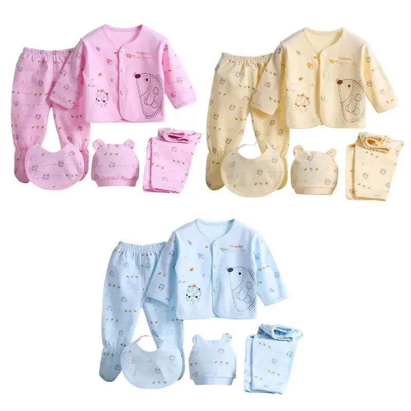 Pure Cotton Spring Newborn 5 Piece Loungewear Set