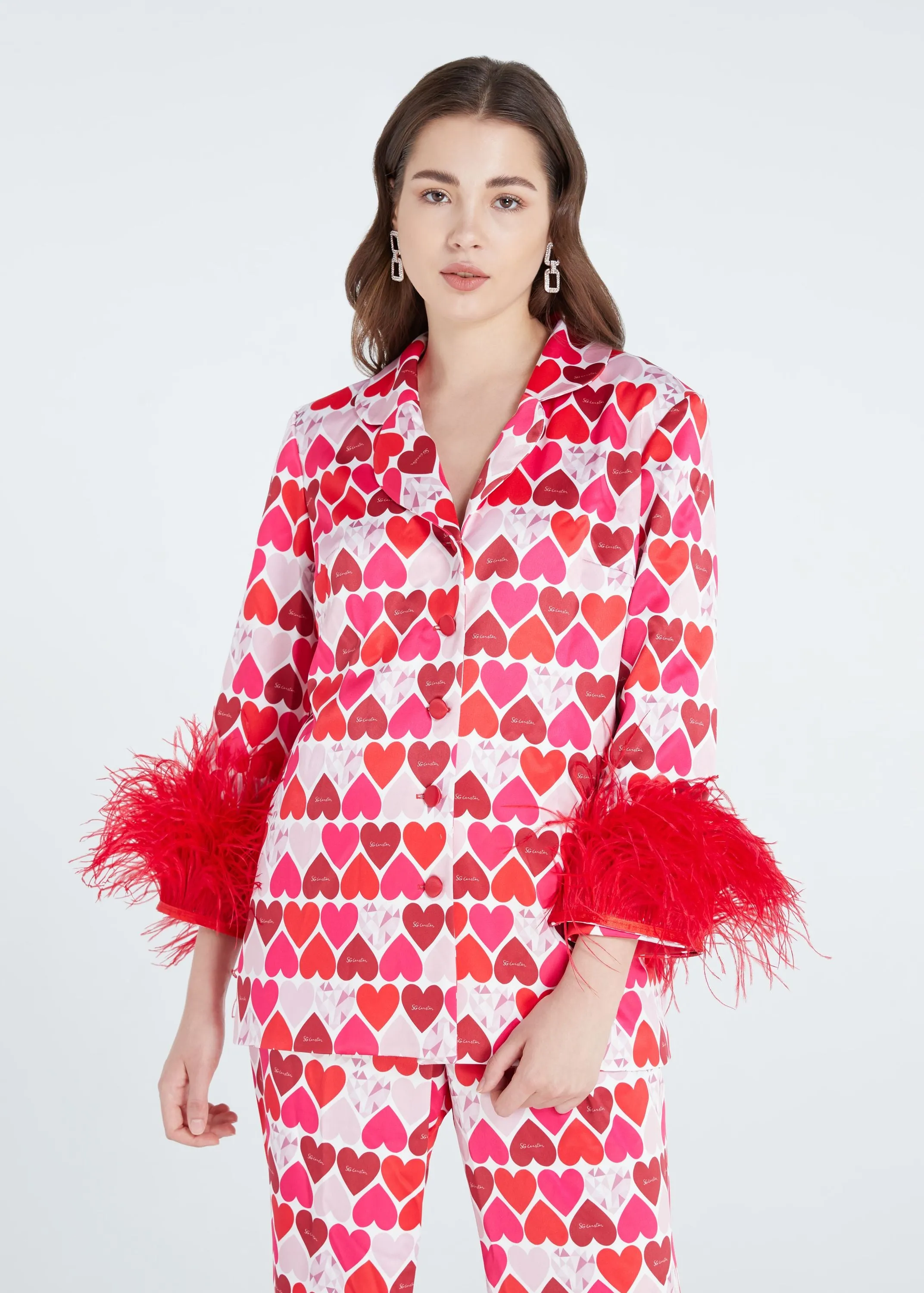 SGinstar Red heart pajamas set for valentine day pajamas holiday dress