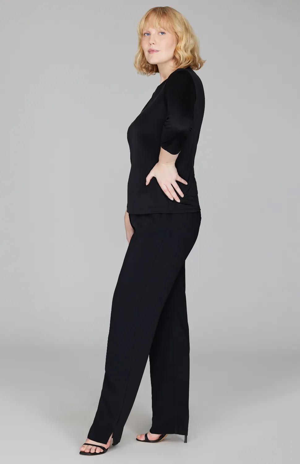 Silk Knit Tee - Black