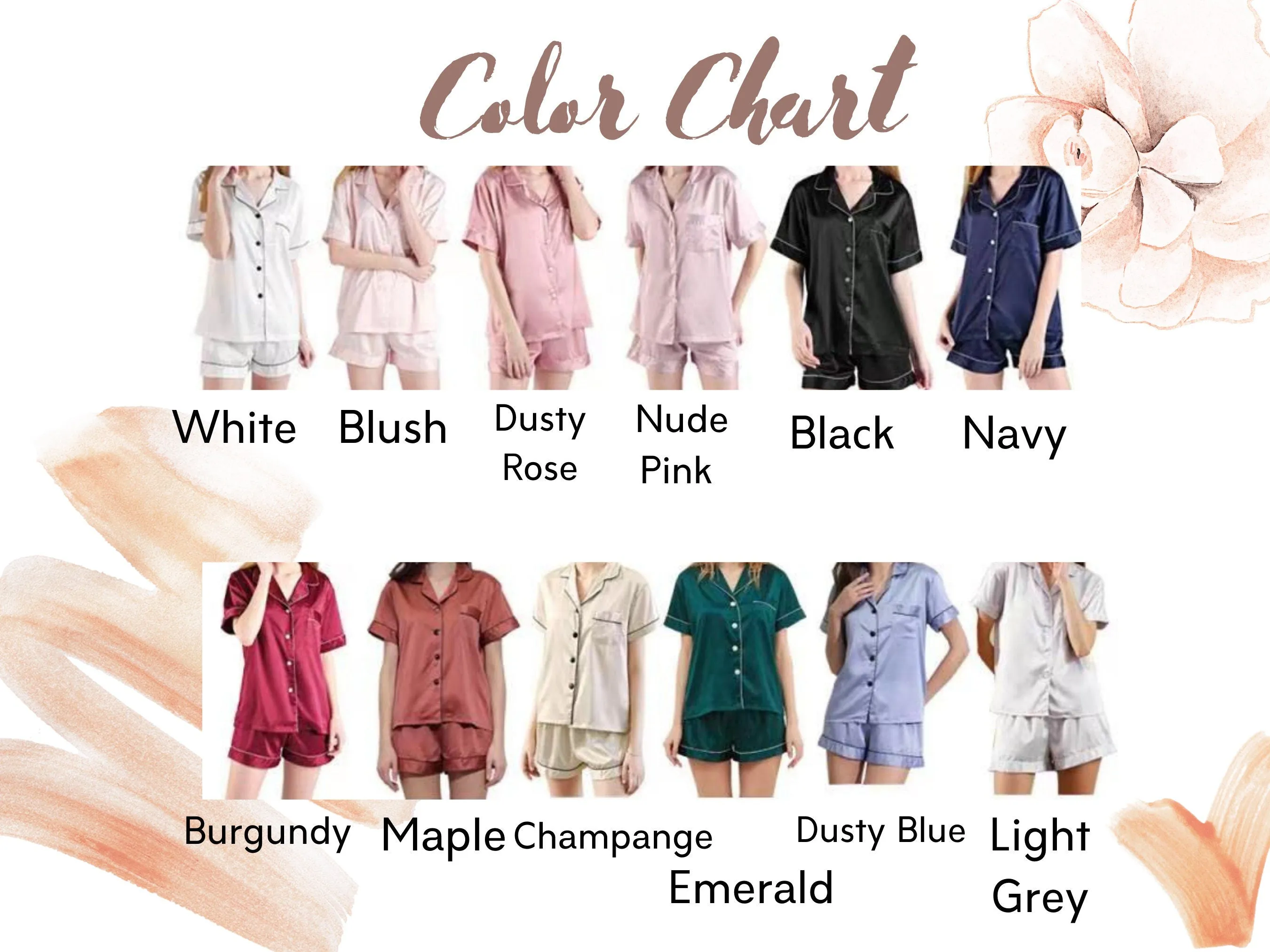 Soft Satin Short Sleeve   Shorts Wedding Pajamas set, Bridesmaid pajamas, Wedding pajamas, Bridesmaid Gift