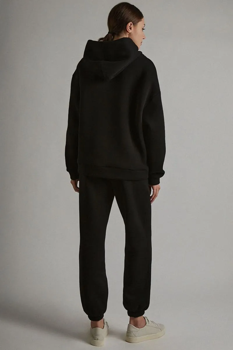 Women's Black Hooded Loungewear Set