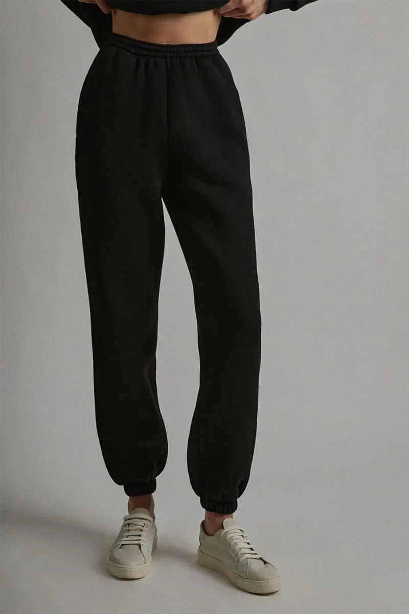 Women's Black Hooded Loungewear Set