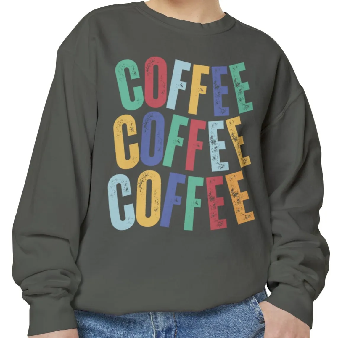 Women's Comfort Colors Coffee Bliss Sweatshirt: Cozy and Vibrant