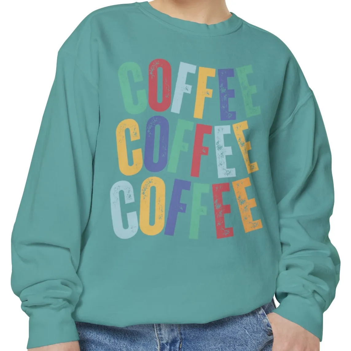 Women's Comfort Colors Coffee Bliss Sweatshirt: Cozy and Vibrant