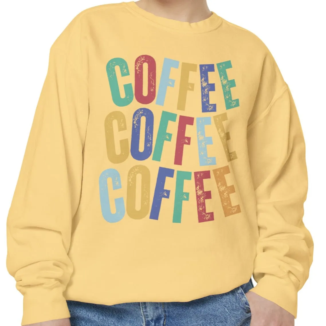 Women's Comfort Colors Coffee Bliss Sweatshirt: Cozy and Vibrant