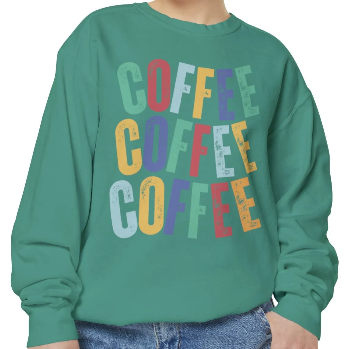 Women's Comfort Colors Coffee Bliss Sweatshirt: Cozy and Vibrant