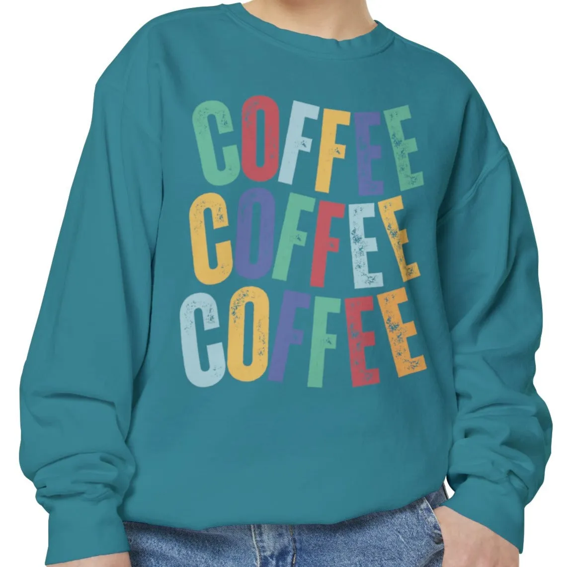 Women's Comfort Colors Coffee Bliss Sweatshirt: Cozy and Vibrant