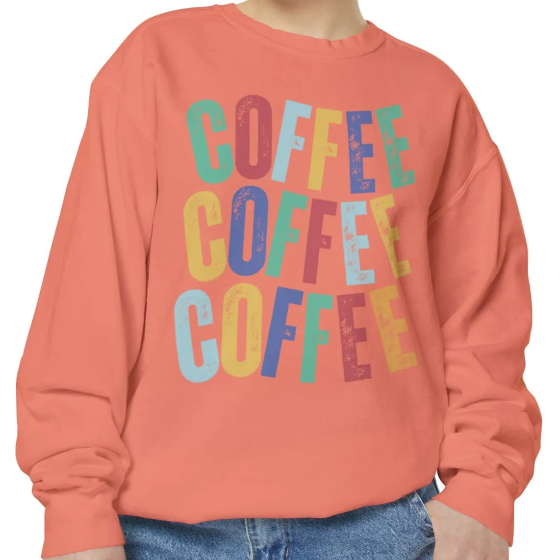 Women's Comfort Colors Coffee Bliss Sweatshirt: Cozy and Vibrant
