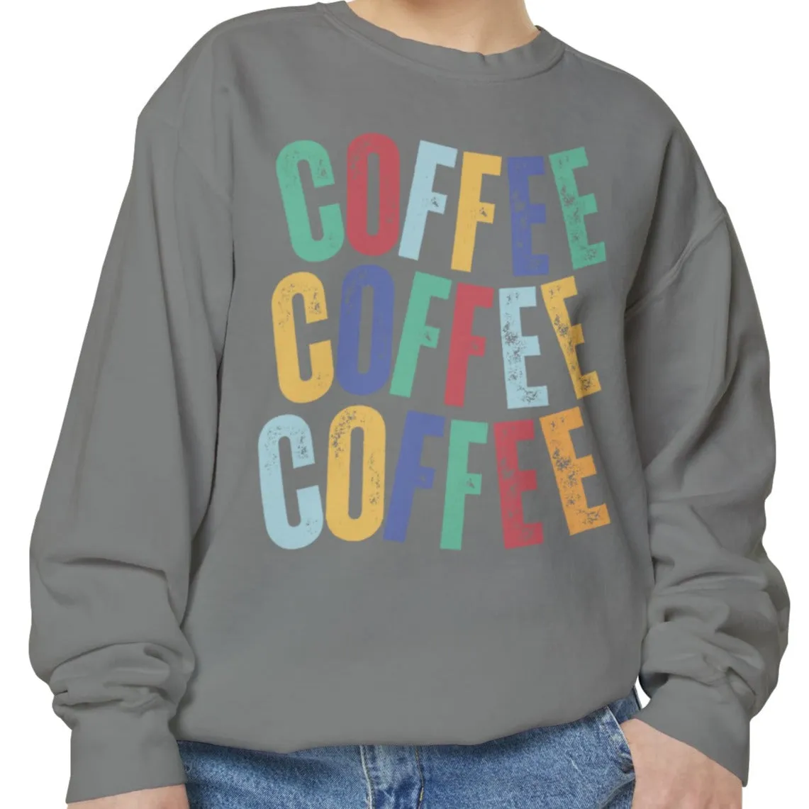 Women's Comfort Colors Coffee Bliss Sweatshirt: Cozy and Vibrant