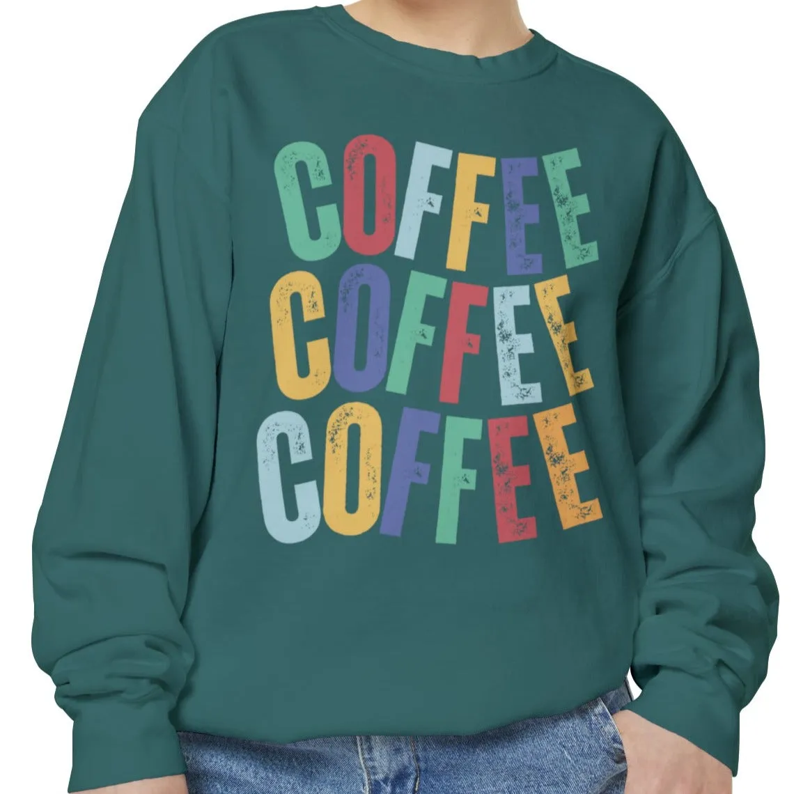 Women's Comfort Colors Coffee Bliss Sweatshirt: Cozy and Vibrant