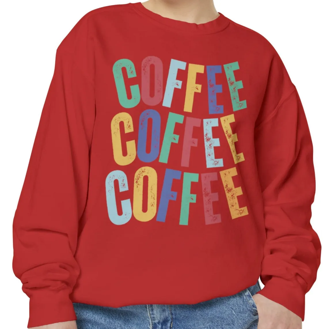 Women's Comfort Colors Coffee Bliss Sweatshirt: Cozy and Vibrant