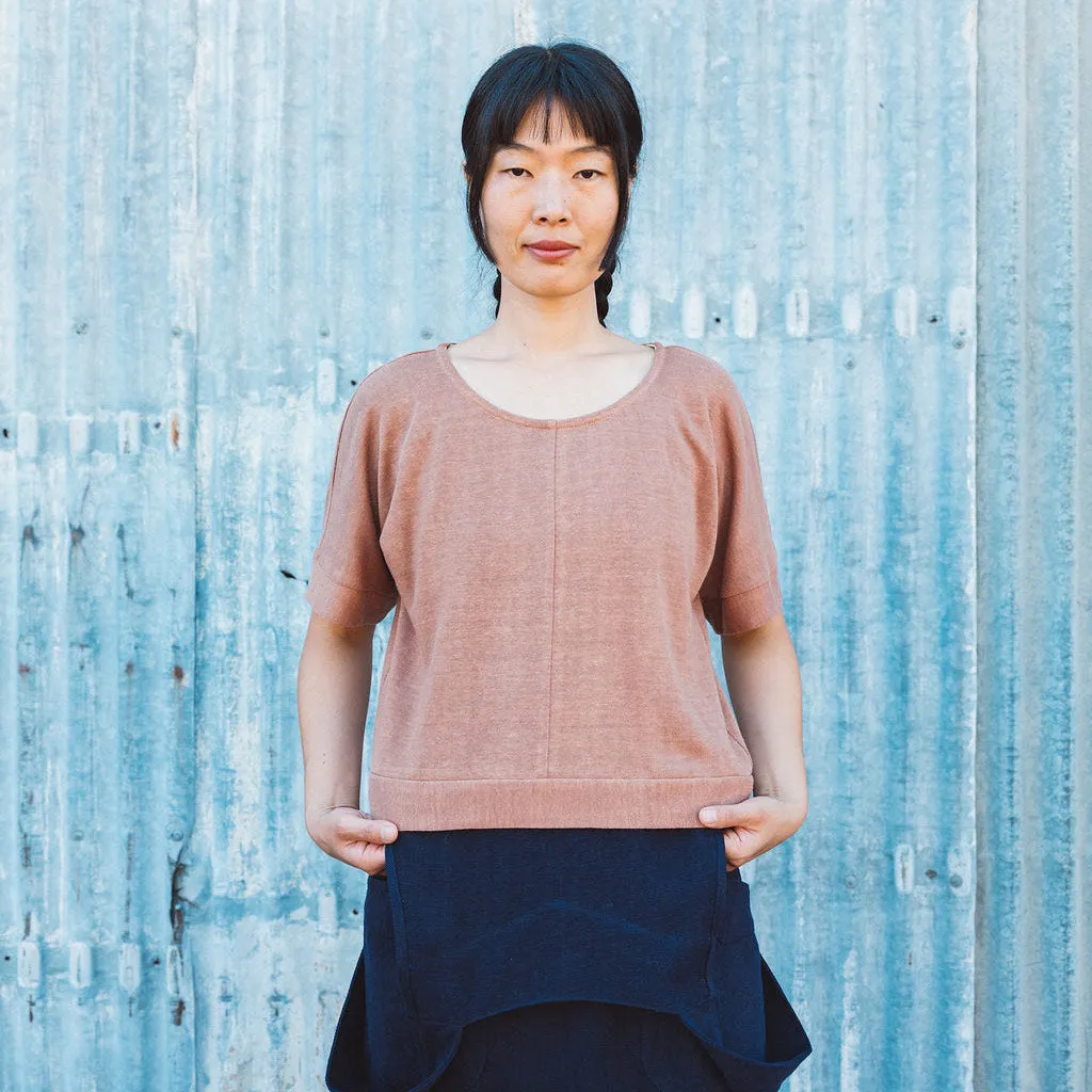 Women's Hemp Pieces Tee - 100% Hemp - Brown Rose